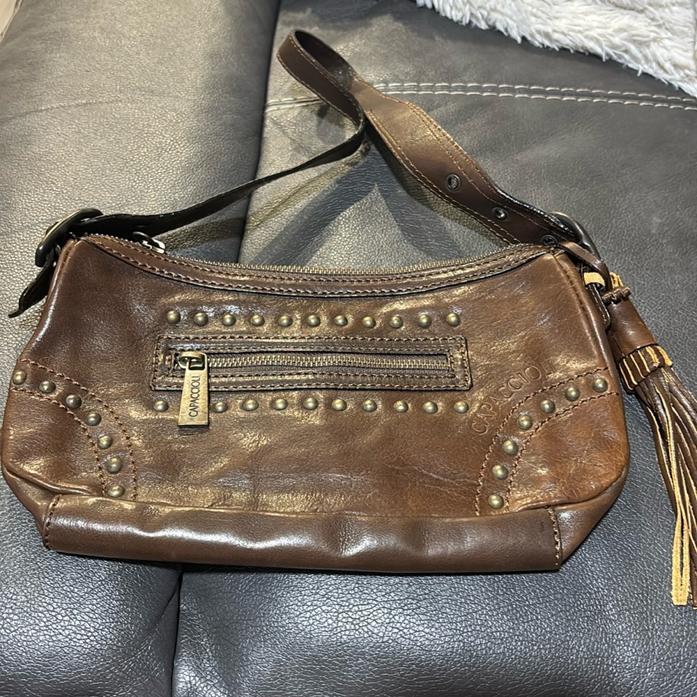 Capaccioli tan leather shoulder bag